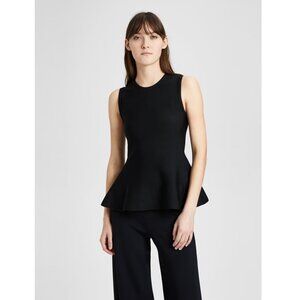THEORY Lustrate Classic Peplum Top Black M $255